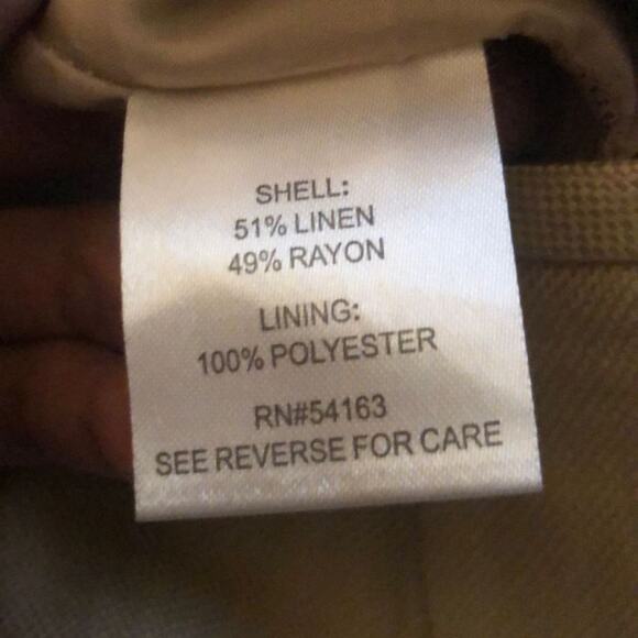 Calvin Klein Linen Pencil Skirt Size 2 Khaki Tan Workwear Minimalist Classic - Picture 9 of 12